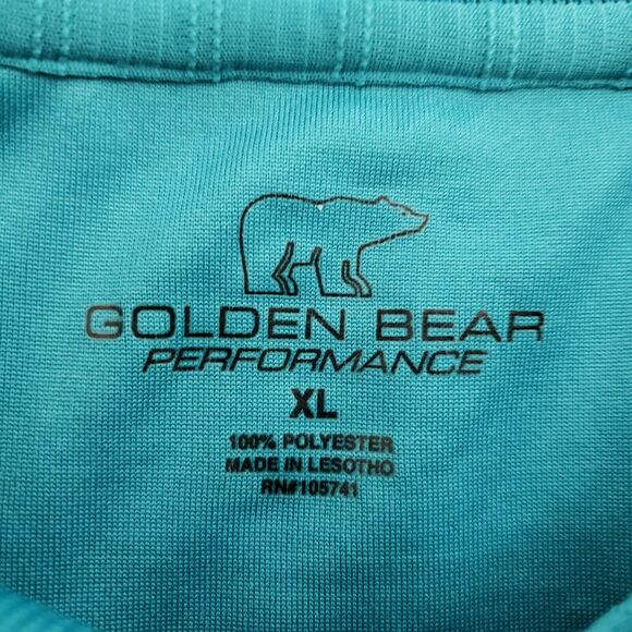 Golden Bear Performance Mens Polo Shirt Size XL Teal Short Sleeve Golf Textured - Picture 8 of 10